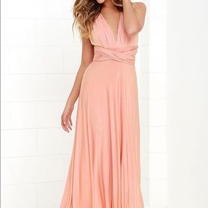 Convertible Blush Pink Maxi Dress